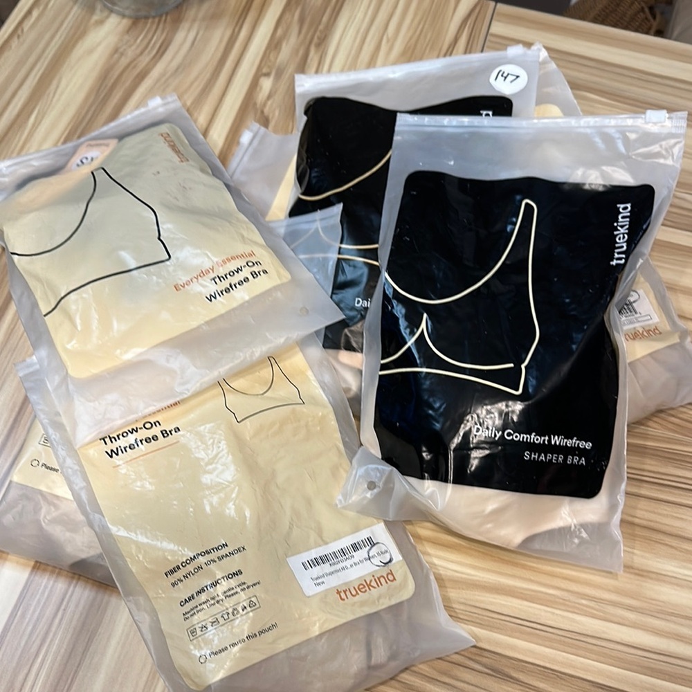 Truekind Black and Cream Wirefree Bra